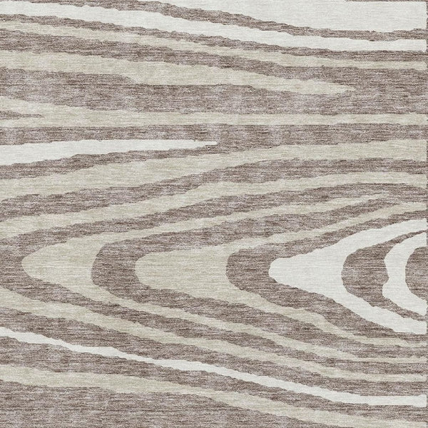 HomeRoots 10' Woodland Lodge Area Rug in Taupe, Ivory & Khaki – Washable, UV-Protected & Pet-Friendly Design! 676992