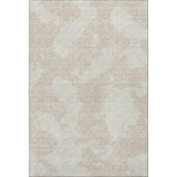 HomeRoots 5' X 8' Beige And Ivory Abstract Area Rug - Durable, Washable, UV-Protected & Ideal for High-Traffic Areas 676994
