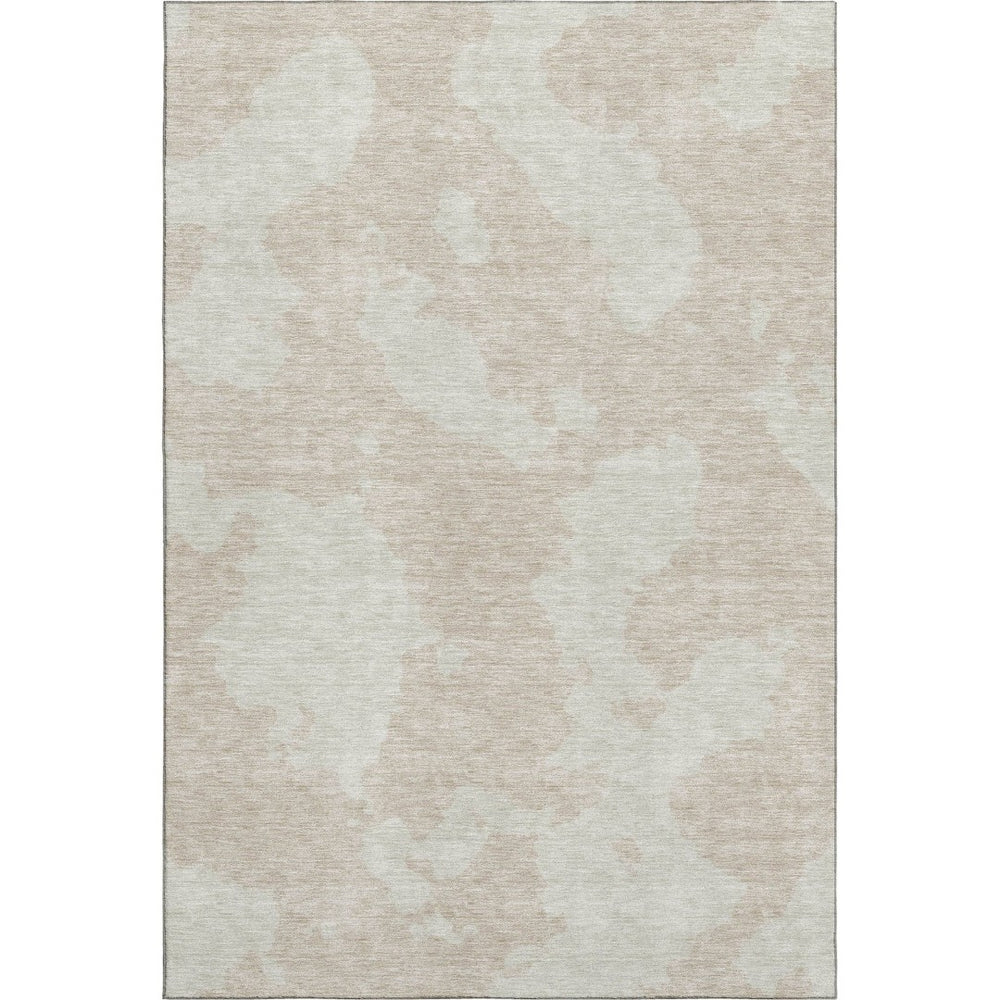 HomeRoots 8' X 10' Beige and Ivory Abstract Washable Area Rug - Durable, UV-Protected, Stylish for Any Space 676996