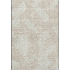 HomeRoots 9' X 12' Beige and Ivory Abstract Washable Area Rug - Durable, Stain-Resistant, UV Protected Design 676997