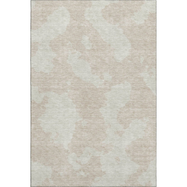 HomeRoots 9' X 12' Beige and Ivory Abstract Washable Area Rug - Durable, Stain-Resistant, UV Protected Design 676997