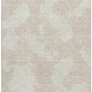 HomeRoots 9' X 12' Beige and Ivory Abstract Washable Area Rug - Durable, Stain-Resistant, UV Protected Design 676997