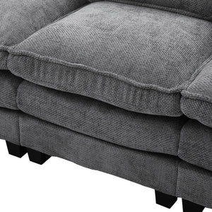 English Elm United U-Shaped Sectional Sofa 106" Cloud Couch - Comfy Chenille, Storage Ottoman, Usb Ports & Pillows W1568S00232-GIGA