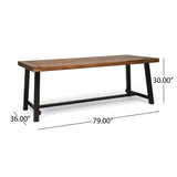 Christopher Knight Home® - Noble House - Carlisle Outdoor Eight Seater Wooden Dining Table, Teak and Rustic Metal Finish