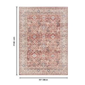 English Elm Majestic Bold Red Traditional Area Rug Stain Resistant Polyester for Large Rooms B186P428864