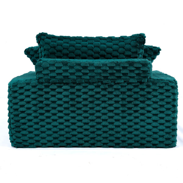 English Elm 51 Compact Comfort Sofa with Turtle Fleece, 51" Cozy Single Seat with Two Pillows, Modern Minimalist Design W3371P353193