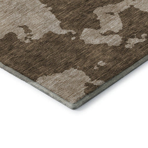 HomeRoots 8' X 10' Washable Brown and Beige Abstract Area Rug with UV Protection - Family-Friendly, Stylish Décor 677008