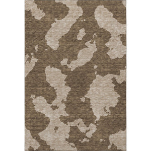 HomeRoots 9' X 12' Brown and Beige Abstract Area Rug – Washable, UV Protected, Ideal for High-Traffic Spaces 677009