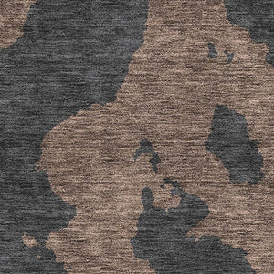 HomeRoots 5' X 8' Chocolate Brown Abstract Washable Area Rug - Durable, UV-Protected, Perfect for Busy Homes! 677012