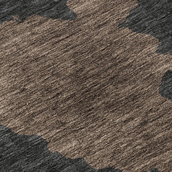 HomeRoots 8' Chocolate and Brown Abstract Round Rug – Washable, UV Protected, Durable Design for Modern Homes 677013