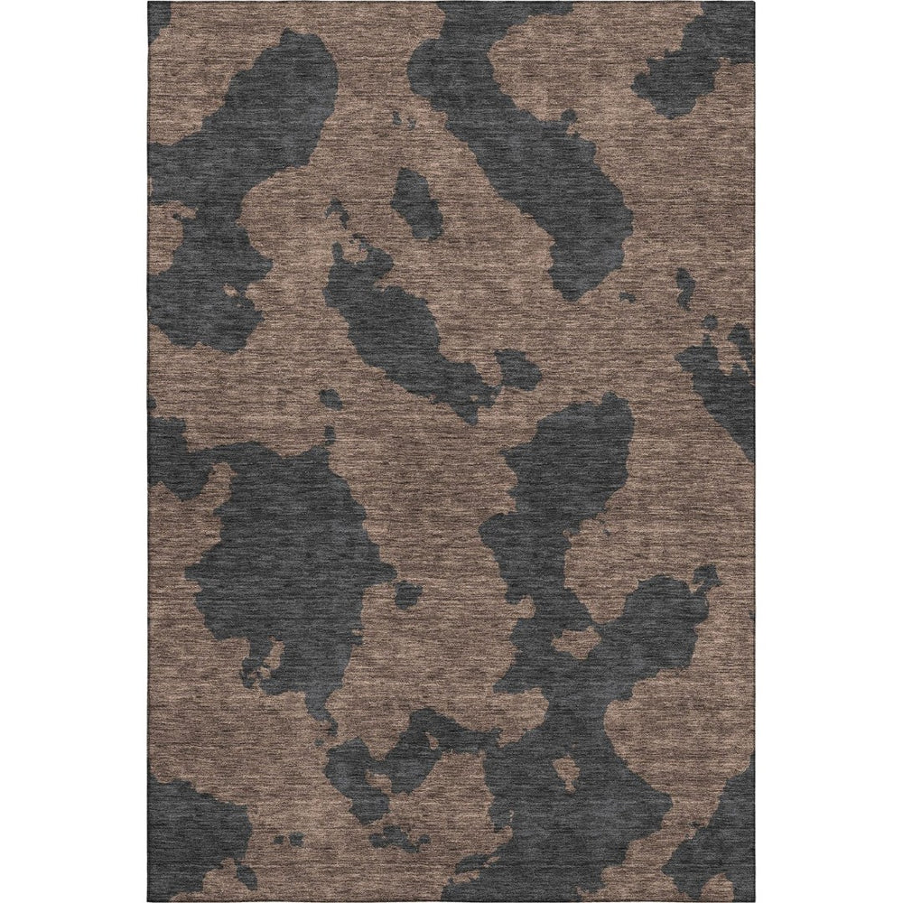 HomeRoots 8' X 10' Chocolate Brown Abstract Washable Area Rug - UV Protected, Durable, Stylish for Homes 677014