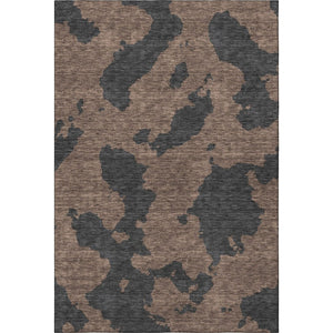 HomeRoots 10' X 14' Chocolate Brown Abstract Washable Area Rug - UV Protected, Stylish & Durable for Family Spaces 677016