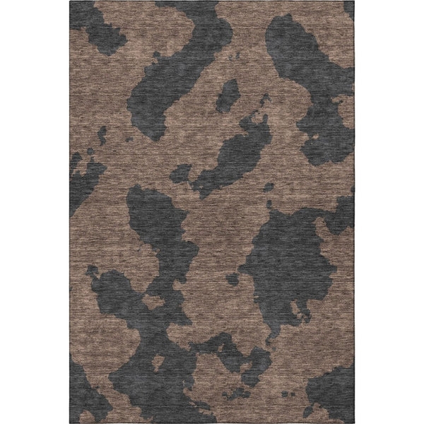 HomeRoots 10' X 14' Chocolate Brown Abstract Washable Area Rug - UV Protected, Stylish & Durable for Family Spaces 677016
