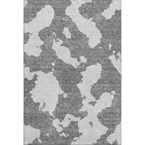 HomeRoots 5' X 8' Gray And Ivory Abstract Area Rug - Stylish, Washable, UV Protected & Durable for Homes 677024