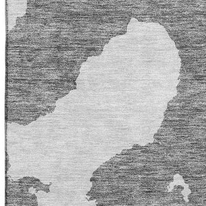 HomeRoots 5' X 8' Gray And Ivory Abstract Area Rug - Stylish, Washable, UV Protected & Durable for Homes 677024