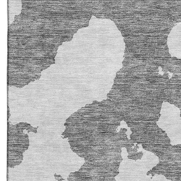 HomeRoots 5' X 8' Gray And Ivory Abstract Area Rug - Stylish, Washable, UV Protected & Durable for Homes 677024