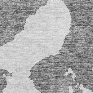 HomeRoots 8' X 10' Gray And Ivory Abstract Area Rug - Washable, UV Protected, Durable & Stylish for Any Room 677026