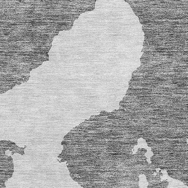 HomeRoots 8' X 10' Gray And Ivory Abstract Area Rug - Washable, UV Protected, Durable & Stylish for Any Room 677026