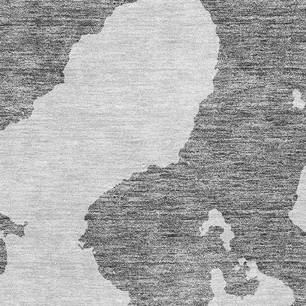 HomeRoots 9' X 12' Gray and Ivory Abstract Washable Area Rug with UV Protection - Stylish, Durable, Easy Care! 677027