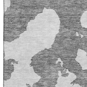 HomeRoots 9' X 12' Gray and Ivory Abstract Washable Area Rug with UV Protection - Stylish, Durable, Easy Care! 677027