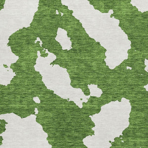 HomeRoots 5' X 8' Green And White Abstract Area Rug - Durable, Washable, UV-Protected for Busy Homes & Style 677030