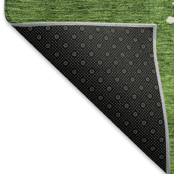 HomeRoots 10' Contemporary Green and White Abstract Washable Area Rug – UV Protected, Family-Friendly Comfort! 677034