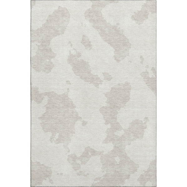 HomeRoots 9' X 12' Ivory and Beige Abstract Washable Area Rug with UV Protection – Stylish, Durable & Easy Care! 677039