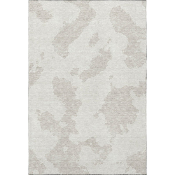 HomeRoots 9' X 12' Ivory and Beige Abstract Washable Area Rug with UV Protection – Stylish, Durable & Easy Care! 677039