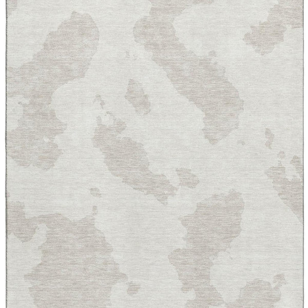 HomeRoots 10' X 14' Ivory and Beige Abstract Area Rug - Washable, UV Protected, Soft & Stylish for Any Room 677040