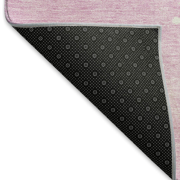 HomeRoots 5' X 8' Pink and Ivory Abstract Washable Area Rug - UV Resistant, Soft, Stylish, and Stain-Resistant! 677048