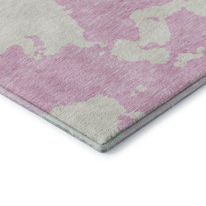 HomeRoots 5' X 8' Pink and Ivory Abstract Washable Area Rug - UV Resistant, Soft, Stylish, and Stain-Resistant! 677048