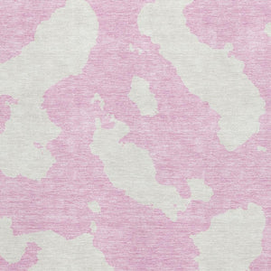 HomeRoots 8' X 10' Stylish Pink and Ivory Abstract Area Rug - Washable, UV-Protected, Durable for High-Traffic Homes 677050