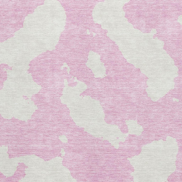 HomeRoots 8' X 10' Stylish Pink and Ivory Abstract Area Rug - Washable, UV-Protected, Durable for High-Traffic Homes 677050