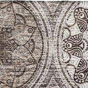 HomeRoots 8' X 10' Khaki Beige & Taupe Ogee Area Rug - Washable, UV Protected, Stain Resistant for Homes 677086