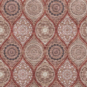HomeRoots 8' X 10' Ogee Washable Area Rug in Rust Beige & Brick Red - Stain Resistant, UV Protected, Durable Design 677116