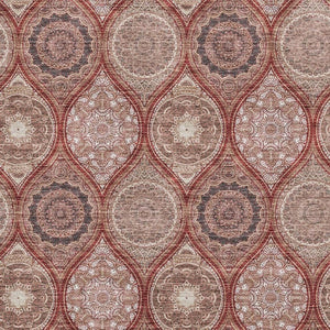 HomeRoots 10' Ogee Area Rug in Rust Beige & Brick Red - Washable, UV-Protected, Stain-Resistant Design 677118