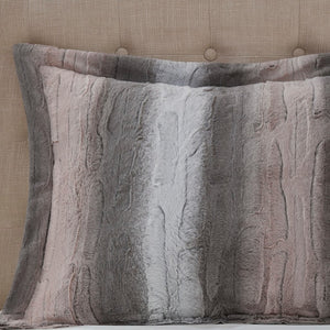 HomeRoots Set of Four Gray and Pink Striped King Bedding Set - Elegant Comforter with Shams for Modern Style 677135