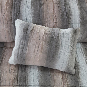 HomeRoots Set of Four Gray and Pink Striped King Bedding Set - Elegant Comforter with Shams for Modern Style 677135