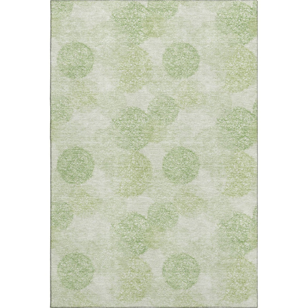 HomeRoots 5' X 8' Artichoke Green Abstract Washable Area Rug – Stylish, Durable, UV-Protected & Family-Friendly! 677137