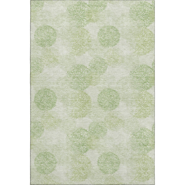HomeRoots 5' X 8' Artichoke Green Abstract Washable Area Rug – Stylish, Durable, UV-Protected & Family-Friendly! 677137