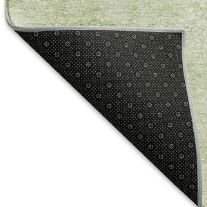 HomeRoots 5' X 8' Artichoke Green Abstract Washable Area Rug – Stylish, Durable, UV-Protected & Family-Friendly! 677137