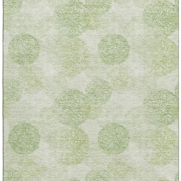 HomeRoots 5' X 8' Artichoke Green Abstract Washable Area Rug – Stylish, Durable, UV-Protected & Family-Friendly! 677137