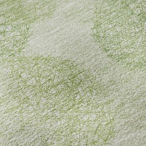 HomeRoots 8' Artichoke Green & Ivory Abstract Round Rug – Washable, UV-Protected, Kid & Pet-Friendly Design 677138