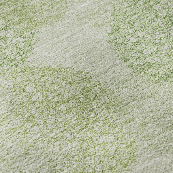 HomeRoots 8' Artichoke Green & Ivory Abstract Round Rug – Washable, UV-Protected, Kid & Pet-Friendly Design 677138