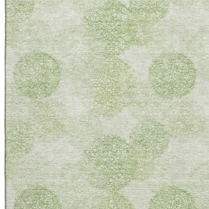HomeRoots 8' X 10' Artichoke Green & Ivory Abstract Washable Area Rug - UV Protected, Stain Resistant, Durable Design 677139