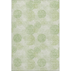 HomeRoots 9' X 12' Artichoke Green Abstract Area Rug - Stylish, Washable, UV Protected for High-Traffic Spaces 677140
