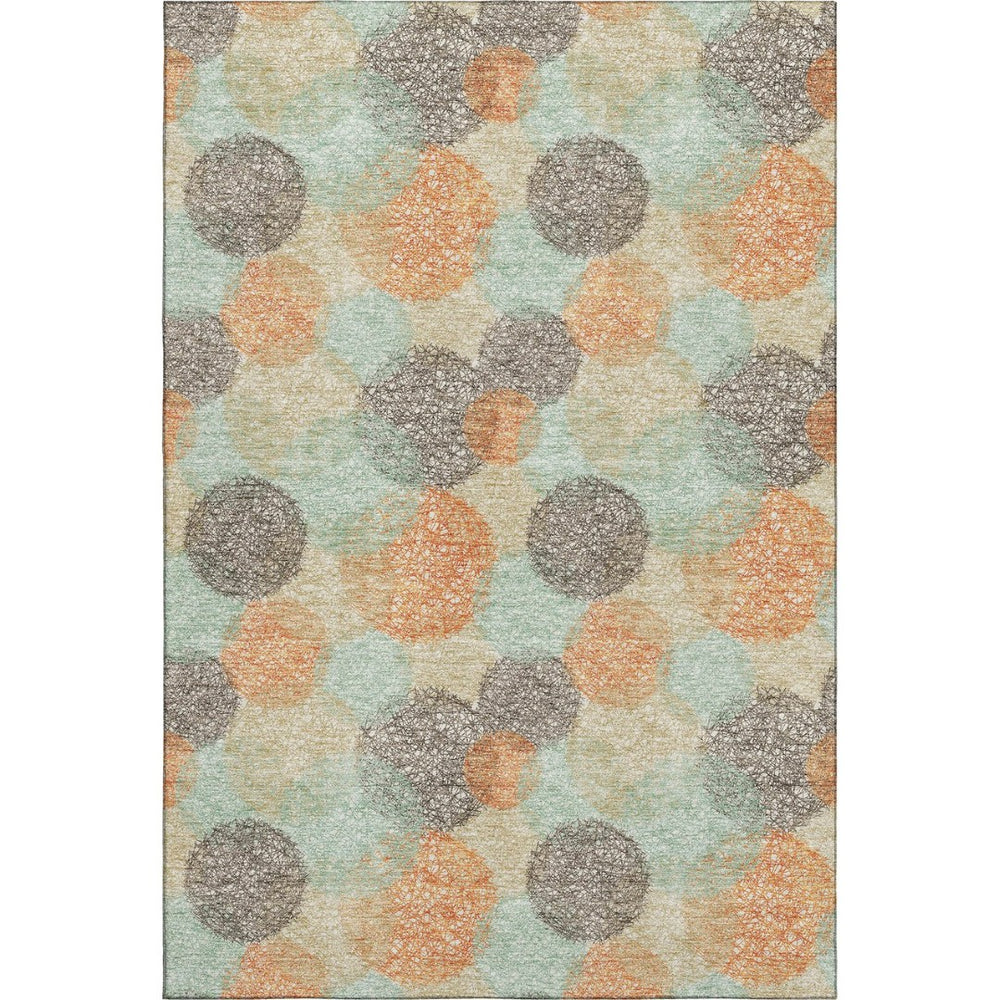 HomeRoots 5' X 8' Beige Orange and Ivory Abstract Area Rug – Stylish, Washable, UV-Protected & Pet-Friendly Design 677143