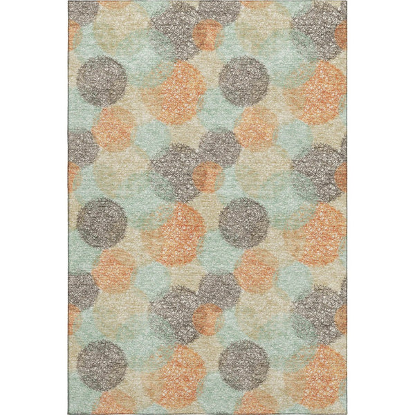 HomeRoots 5' X 8' Beige Orange and Ivory Abstract Area Rug – Stylish, Washable, UV-Protected & Pet-Friendly Design 677143