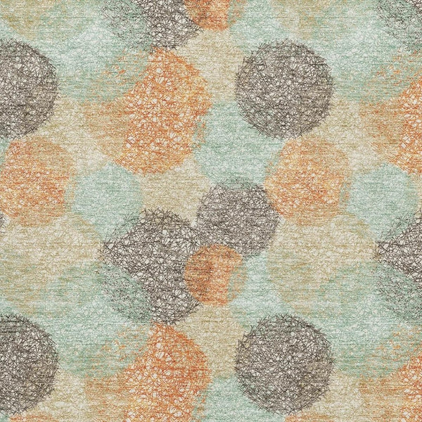 HomeRoots 5' X 8' Beige Orange and Ivory Abstract Area Rug – Stylish, Washable, UV-Protected & Pet-Friendly Design 677143
