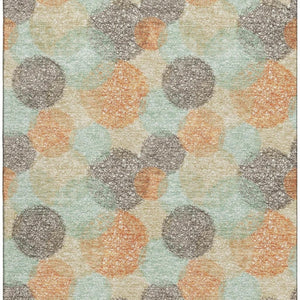 HomeRoots 5' X 8' Beige Orange and Ivory Abstract Area Rug – Stylish, Washable, UV-Protected & Pet-Friendly Design 677143